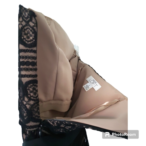 Ann Taylor-Loft Black Lace Strapless Dress Size 2 - Picture 7 of 11